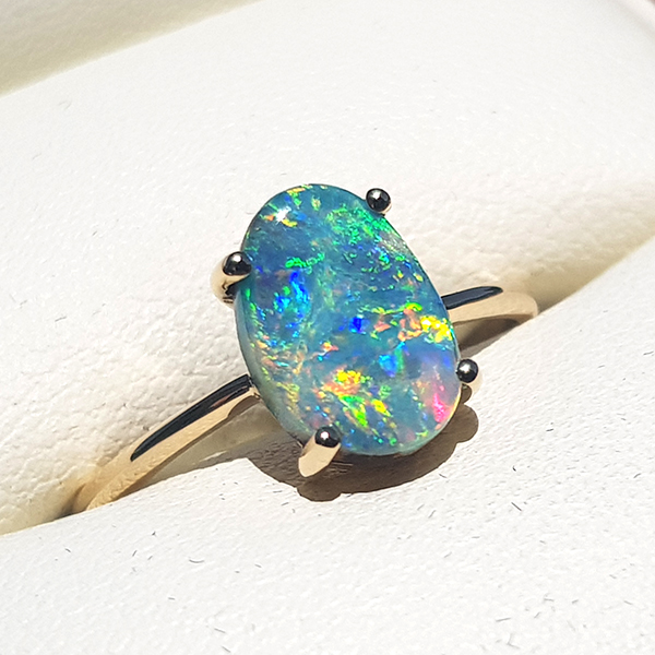 Boulder Opal Engagement Ring