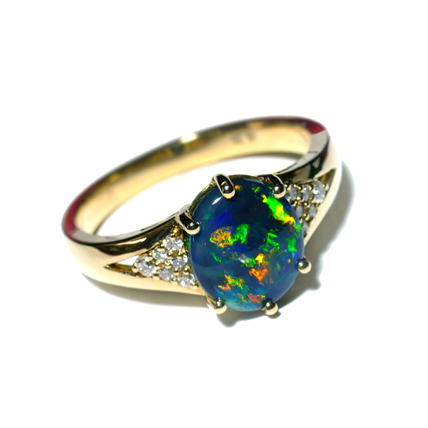 Palads Høne typisk Black Opal Engagement Ring